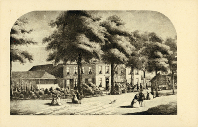 14555 Gezicht op de voorgevel van het Logement te Soestdijk (gemeente Baarn).01-01-1905-31-12-1910